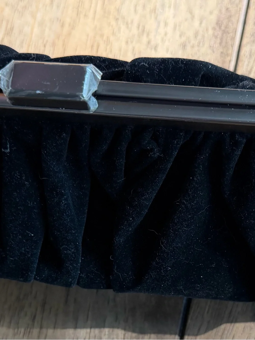 Vintage Mary Kay Black Velvet Evening Clutch with Metal Frame
